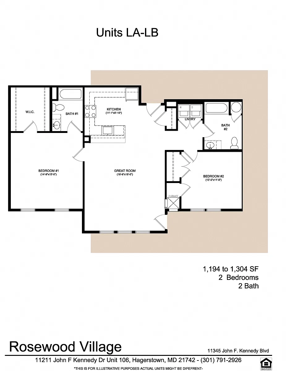 Floor plan 2 bed 2 bath LA-LB