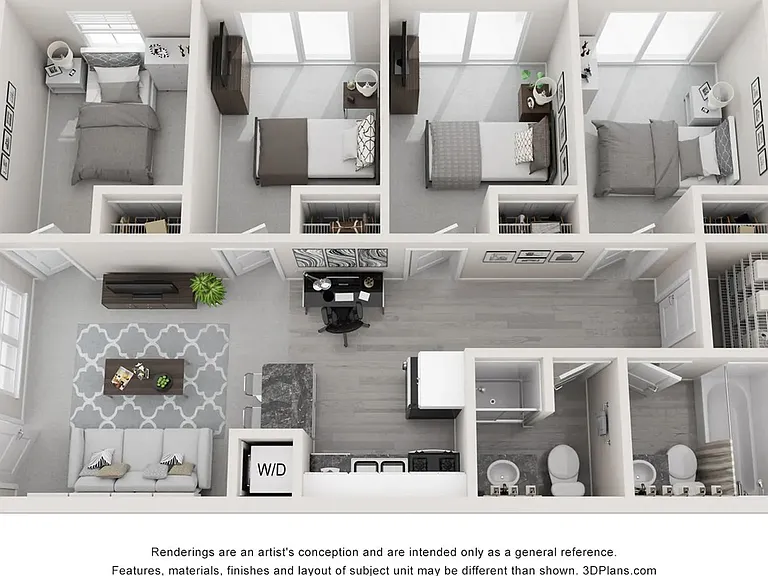 A photo of our 4x2 floor plan, The New England.