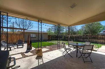 sunny back patio