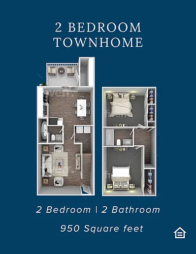 Floor plan 2 Bedroom 2 Bathroom