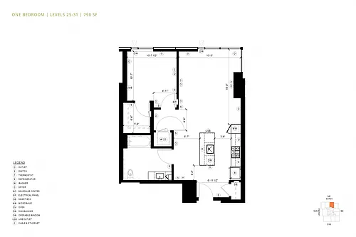 Floor plan 1 Bedroom A5