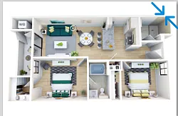 Floor plan 2 Bed
