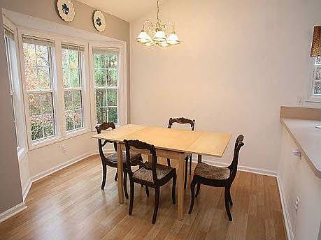 Dining area with bay window