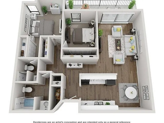 Floor plan Two Bedroom Two Bath
