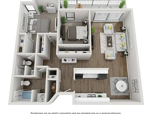 Floor plan Two Bedroom Two Bath