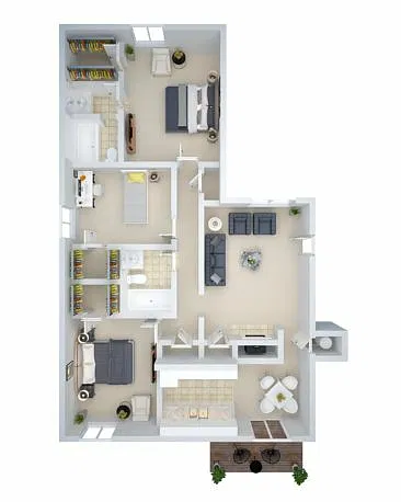 Floor plan 3 Bd/2 Bath (moc2)