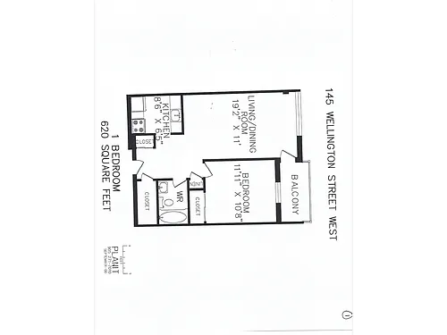 Floor plan Junior 1 Bedroom