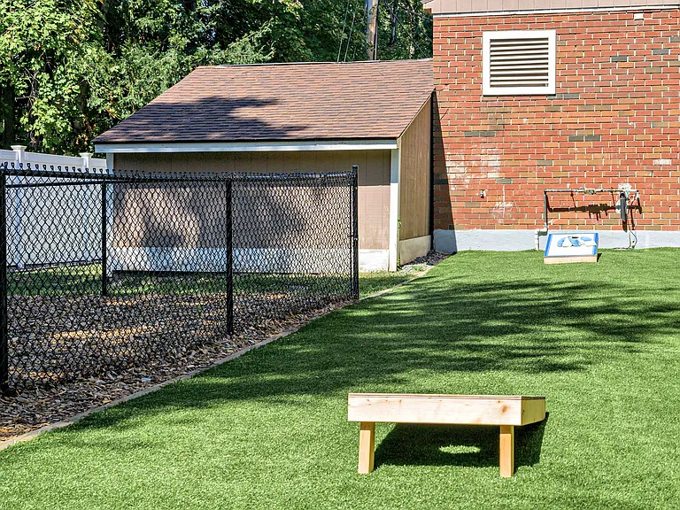 Play a game of cornhole with friends using our boards located next to the dog park.
