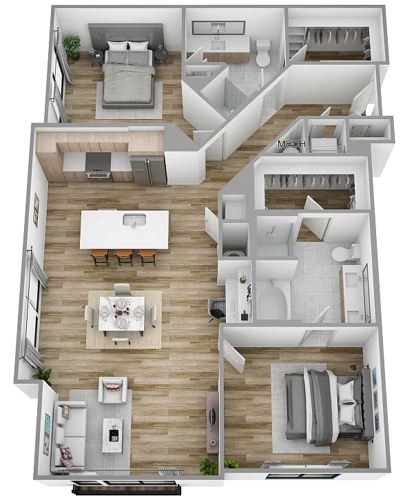 Floor plan L | 2 Bed | 2 Bath