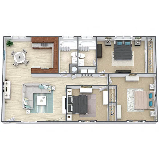 Floor plan 3 Bed 2 Bath