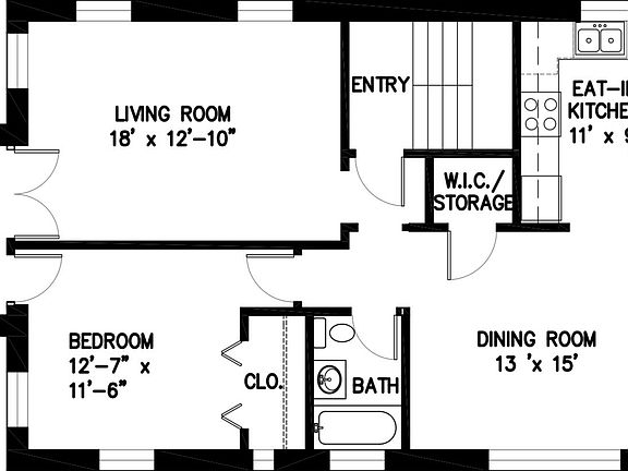 Floor plan with room measurements