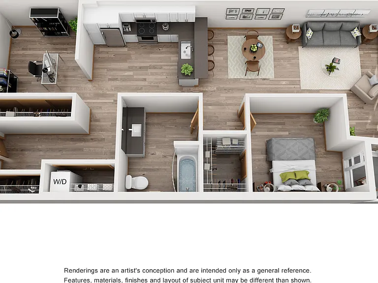 1Bed+DenB floor plan Forge West Seattle