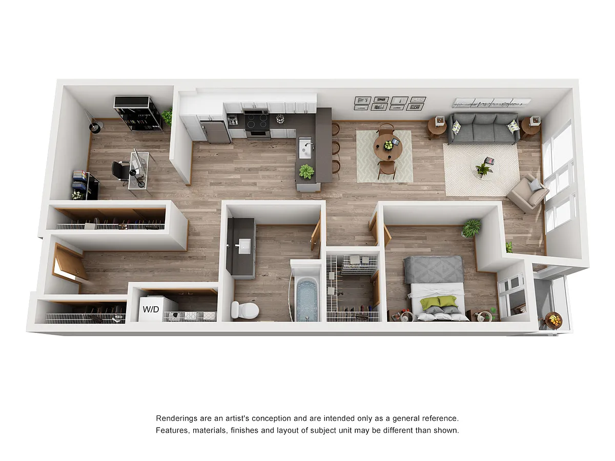 Floor plan 1Bed+DenB