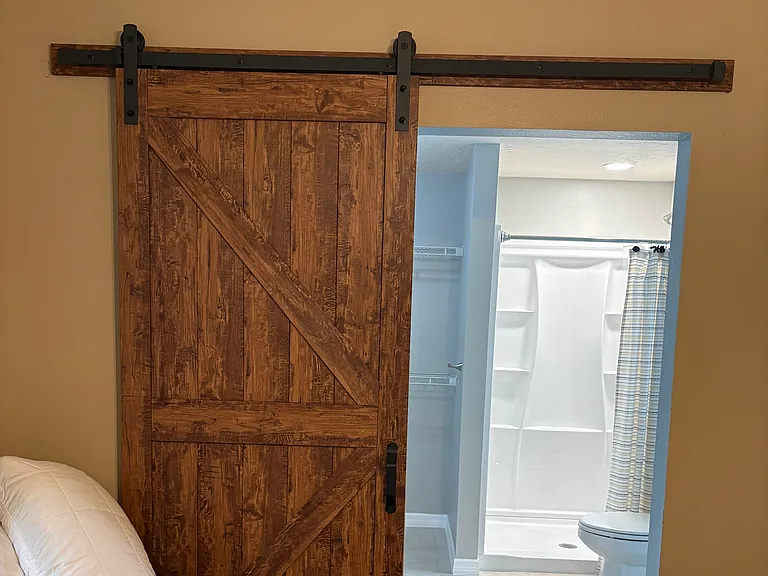 Barn door going in to Master bath and closet