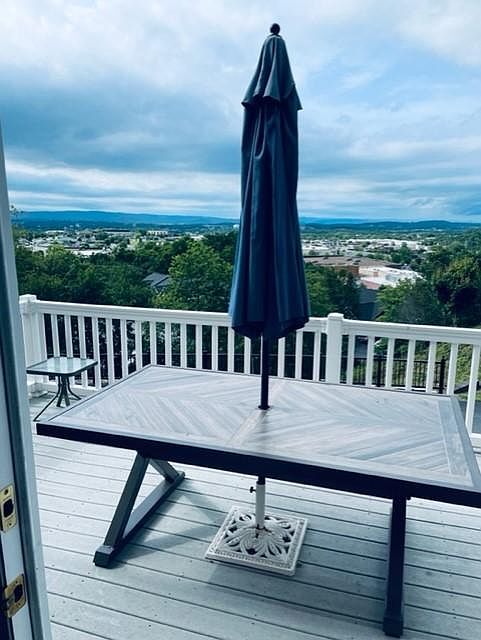 Views from the deck! The table and umbrella stay.