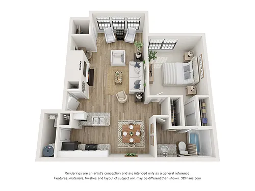 Floor plan 1 Bedroom, 1 Bathroom First Floor Crest