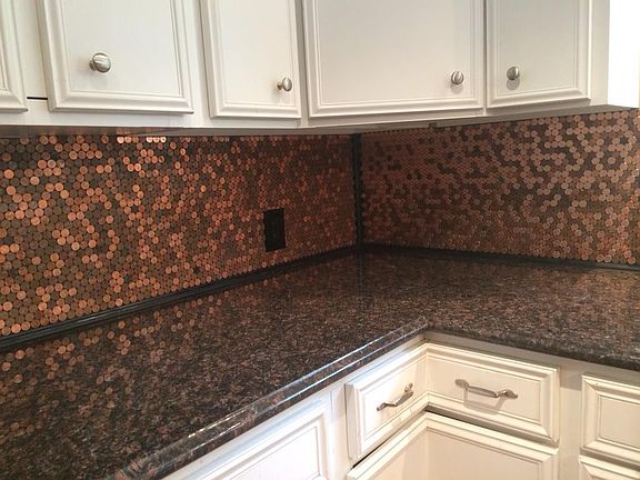 Unique penny backsplash