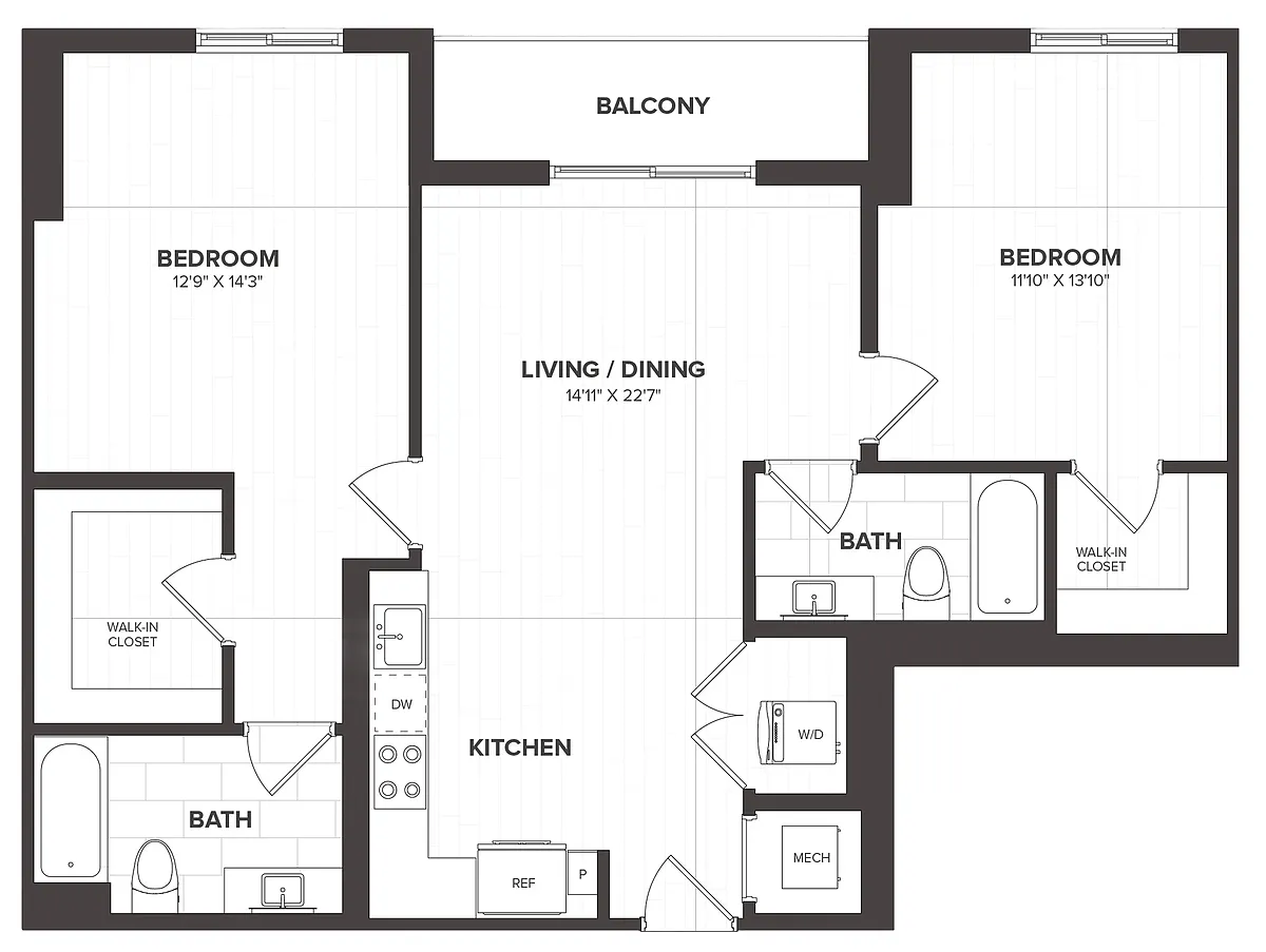Floor plan 2 Bed/2 Bath-B9