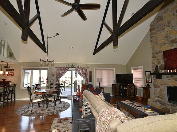 Living room facing the deck