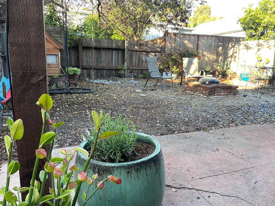 view of the backyard from the back patio