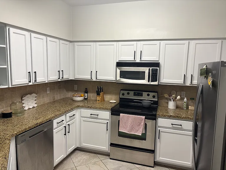 Kitchen - with under counter lighting & see kitchen backsplash picture for final update