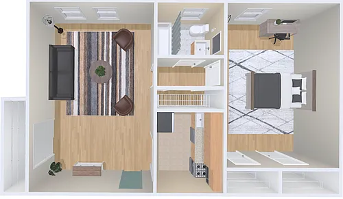 Floor plan 1bd/1b 15