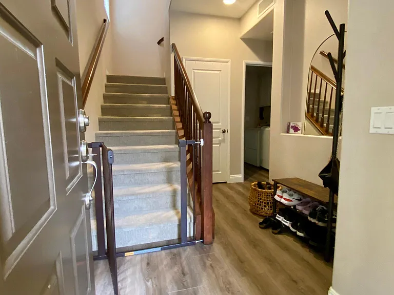 Opening the front door