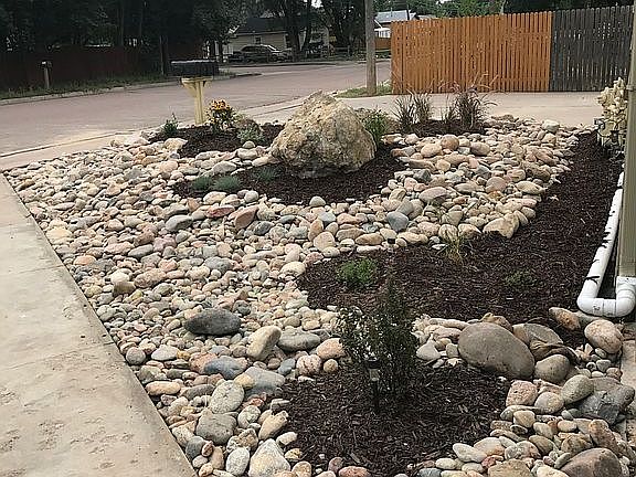 Landscaping facing the stree