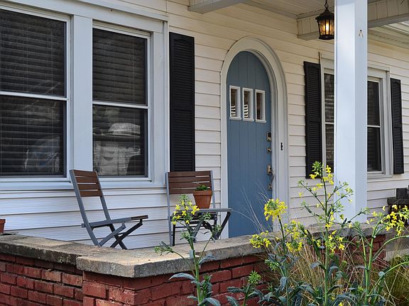 Porch overlooking garden