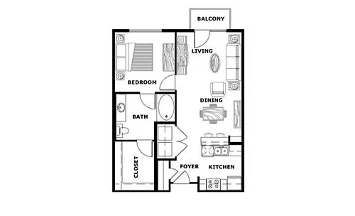 Floor plan One Bedroom