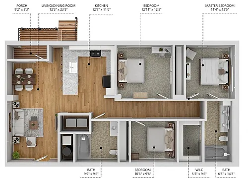 Floor plan C2 - Income Restricted