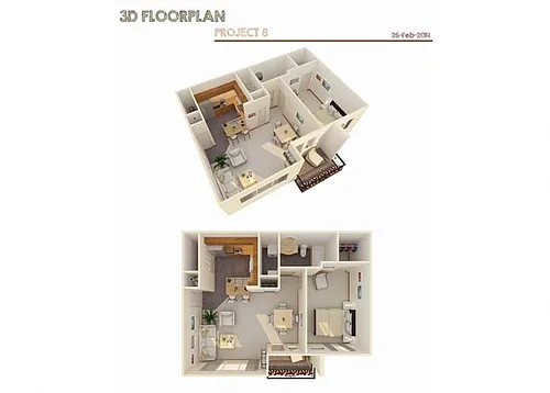 Floor plan 1 Bed (Fireplace Optional)