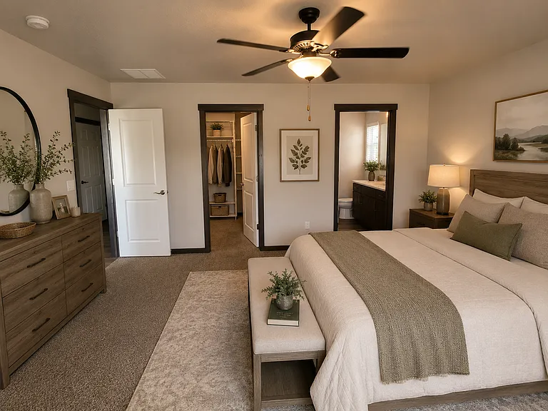 2 bed 2 bath house primary bedroom