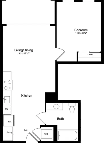 Floor plan 1B - Flat Facade