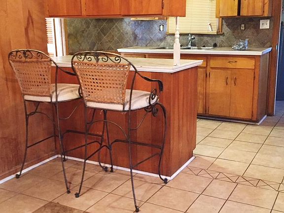 Recently updated tile flooring in kitchen
