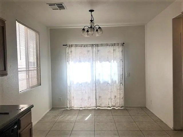 Dining room and back yard access door