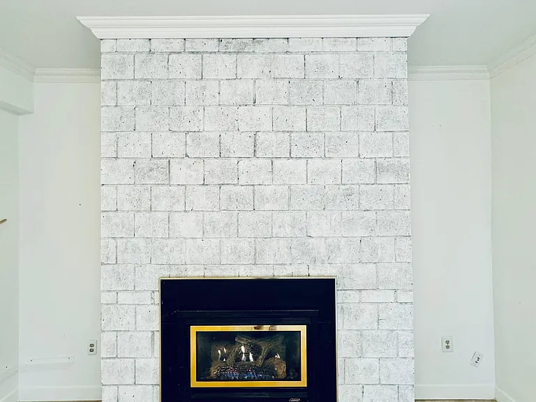 basement recreation room gas fire place