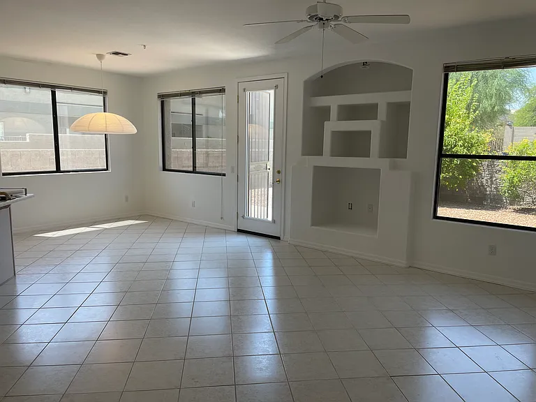 Livingroom & dining room with backyard access