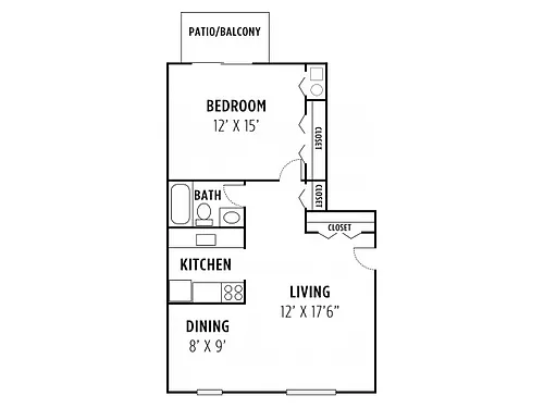 Floor plan One Bedroom B