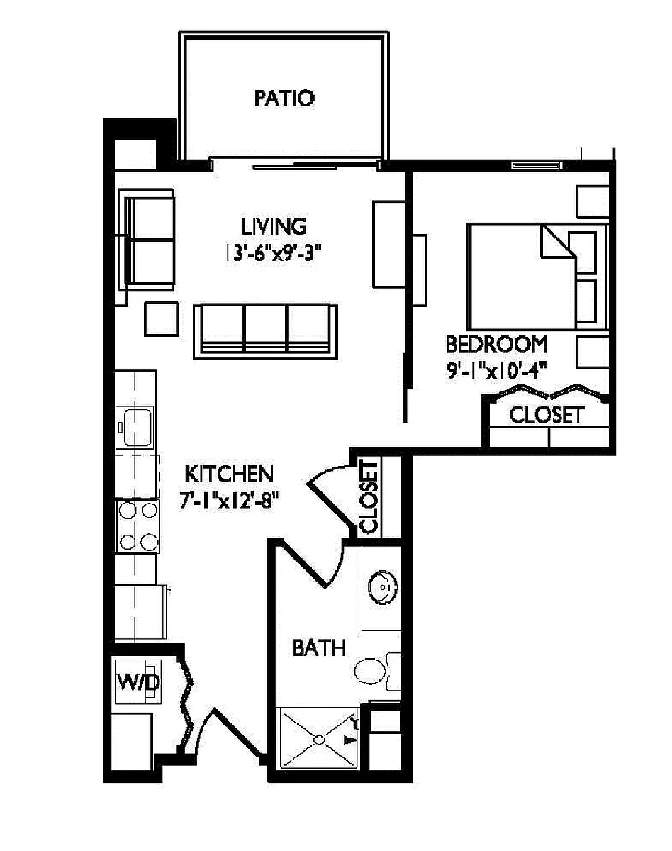 Floor plan Micro 1 Bedroom