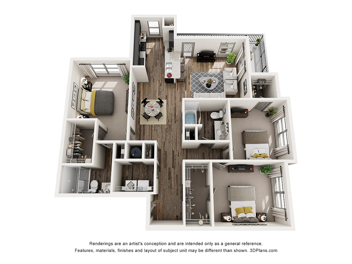 Floor plan C1a - Three Bedroom, Two Bathroom