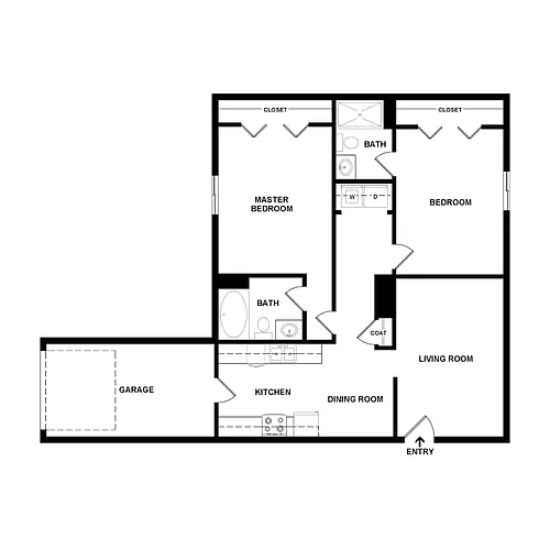 Floor plan 2 Bedroom 2 Bathroom D