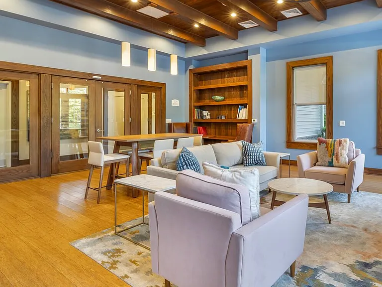 Resident lounge with multiple seating areas