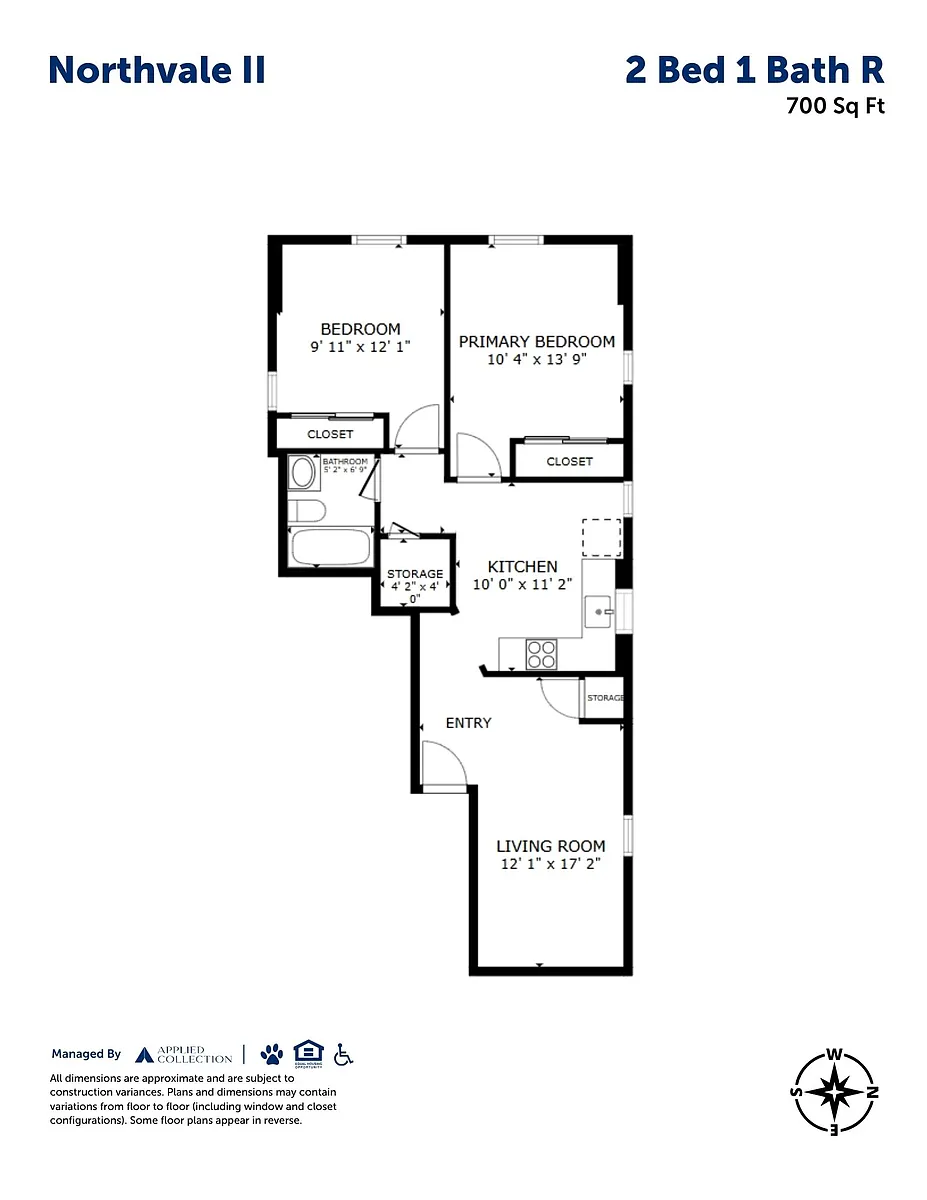 Floor plan 2 Bed 1 Bath R