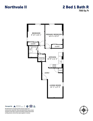 Floor plan 2 Bed 1 Bath R