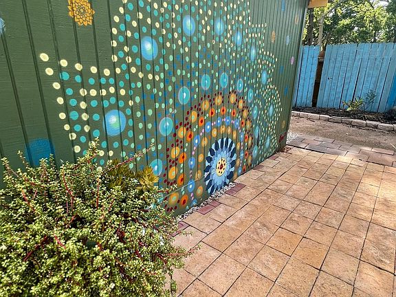 Mural on garage wall