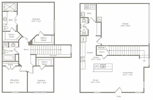 Floor plan B1 - 2 Bed + Study