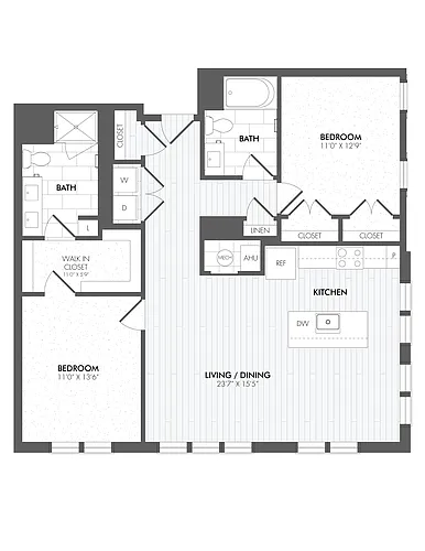 Floor plan 2 Bed/2 Bath-B9