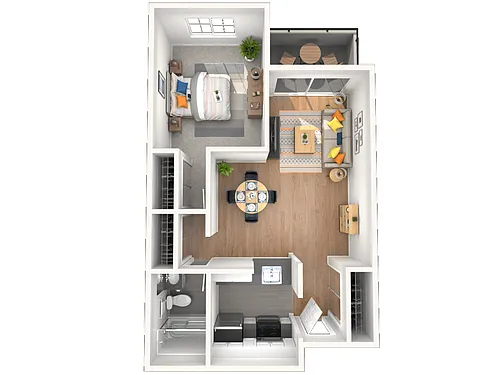 Floor plan 1 Bed 1 Bath A