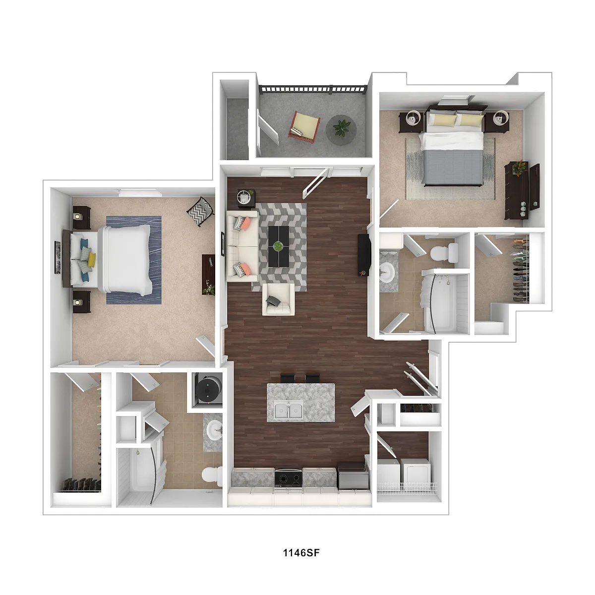 Floor plan 2 Bedroom Premier
